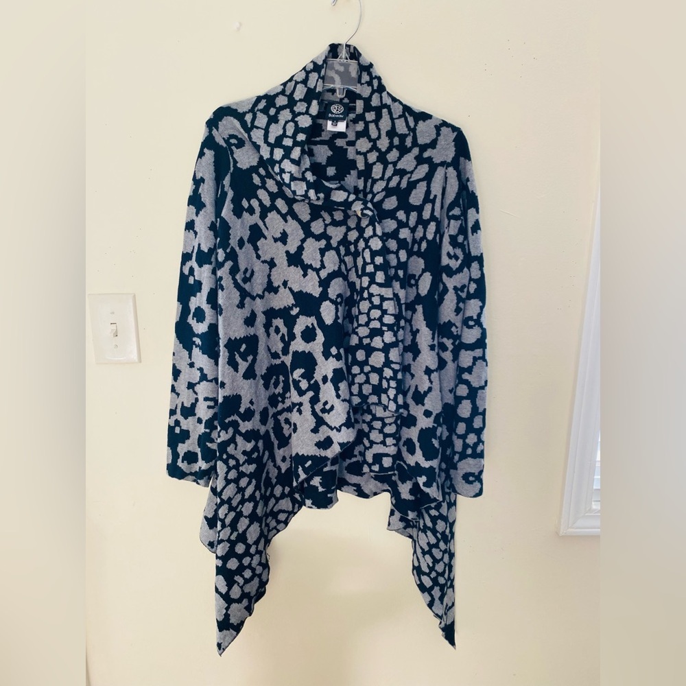 Bobeau Asymmetrical One button wrap cardigan